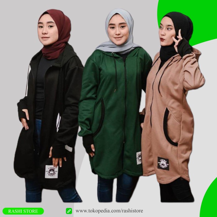 Jaket Wanita JAKET WANITA KOREA JAKET HIJAB JAKET CEWEK MURAH JAKET TEBAL - MOCCA(T5L3) Hoodie Wanit