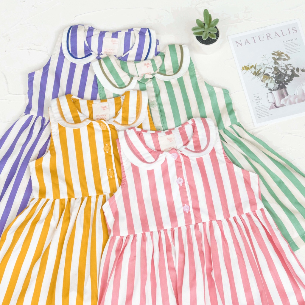 NIKEN STRIPE DRESS | Dress Anak Perempuan | Dress Katun Premium | Dress Anak 1-7 tahun