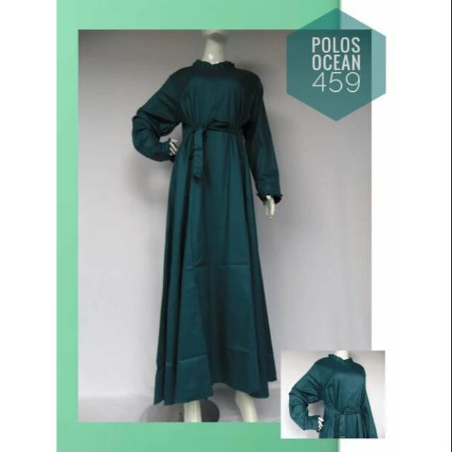 Gamis Katun Jepang Premium Ori Cantik Murah Polos Ocean S M L XL Jumbo