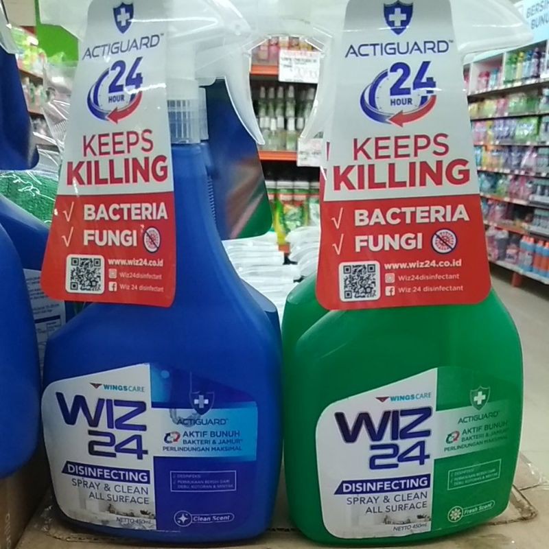 wiz 24 cairan disinfectant botol 450ml