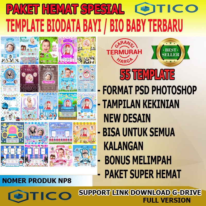 Paket Template Cover Biodata Bayi BIOBABY Lucu Model Terbaru PSD Usaha Percetakan Multimedia Termurah Terlaris NP8