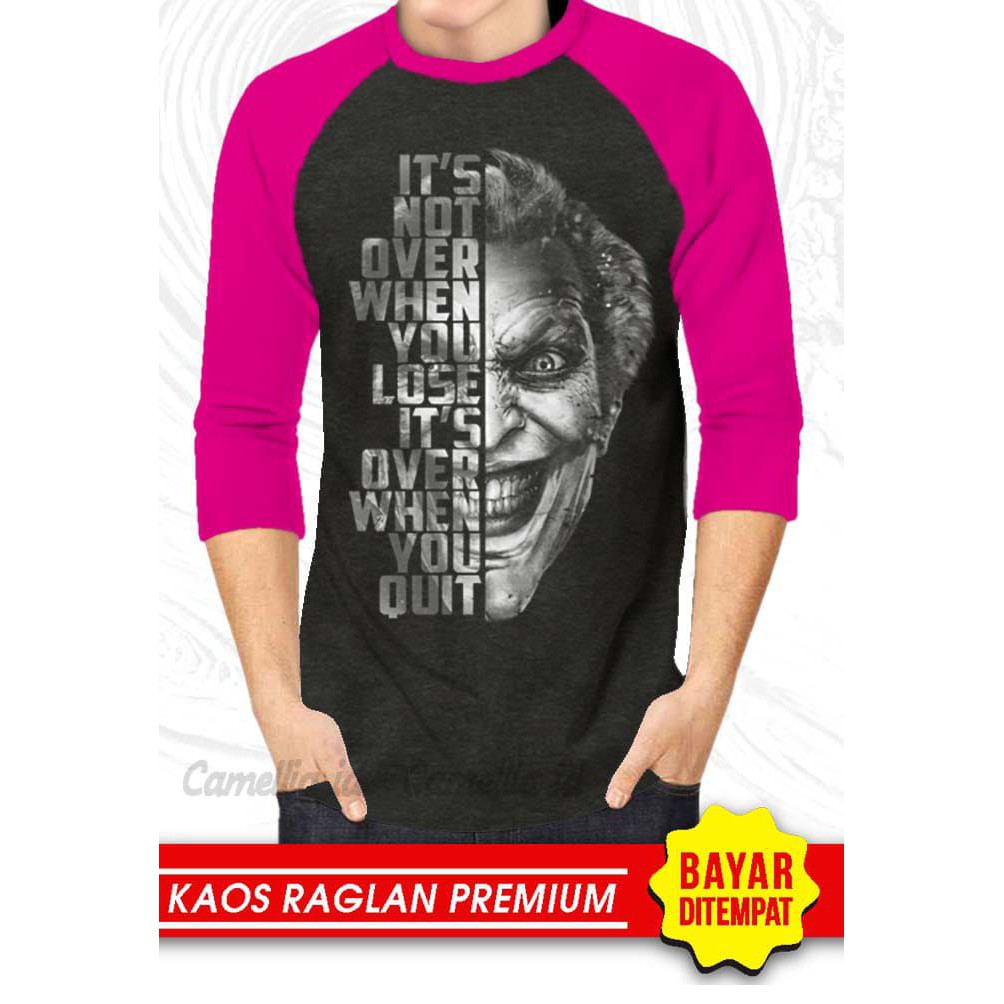 Kaos Raglan (JOKER)/Kaos Pria Lengan 3/4/ Kaos Pria/ Kaos Cowok/ Kaos Oblong/Misty/Oblong