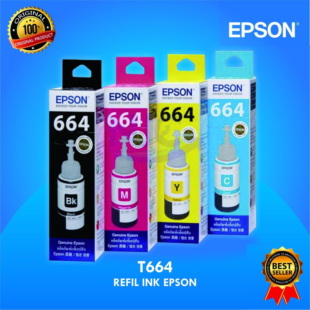 Tinta Epson T664 Original 1 Set 4 Warna Shopee Indonesia 0519