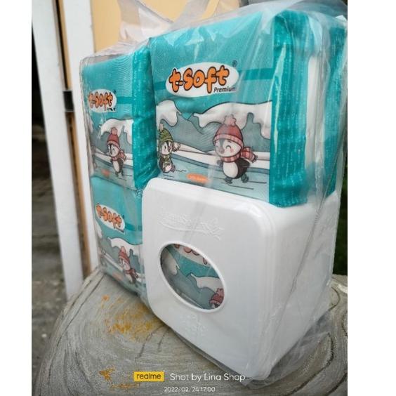 Telah Hadir.. [ISI 4 FREE TEMPAT TISSUE] Tissue T-Soft Premium 200 Sheet isi 4 Free Tempat Tisu