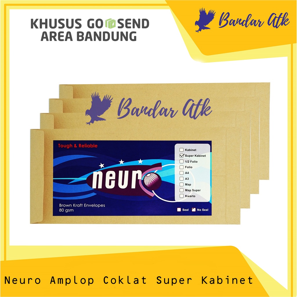 

KHUSUS GOSEND - NEURO Amplop Coklat SUPER KABINET - 14 x27 cm [1 PACK]