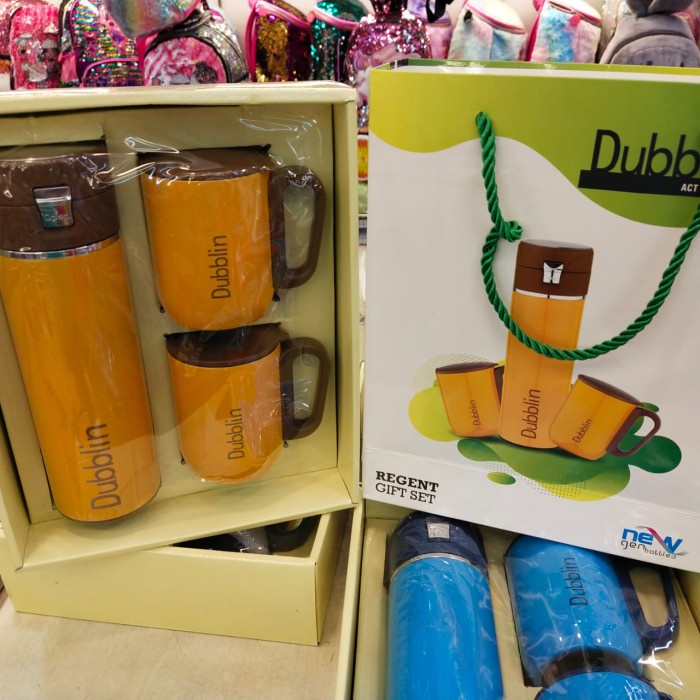 Termos Botol With Mug Dubblin 3In1/ Mug Tumbler Dubblin Regent Gift Set Isi 3 Pcs