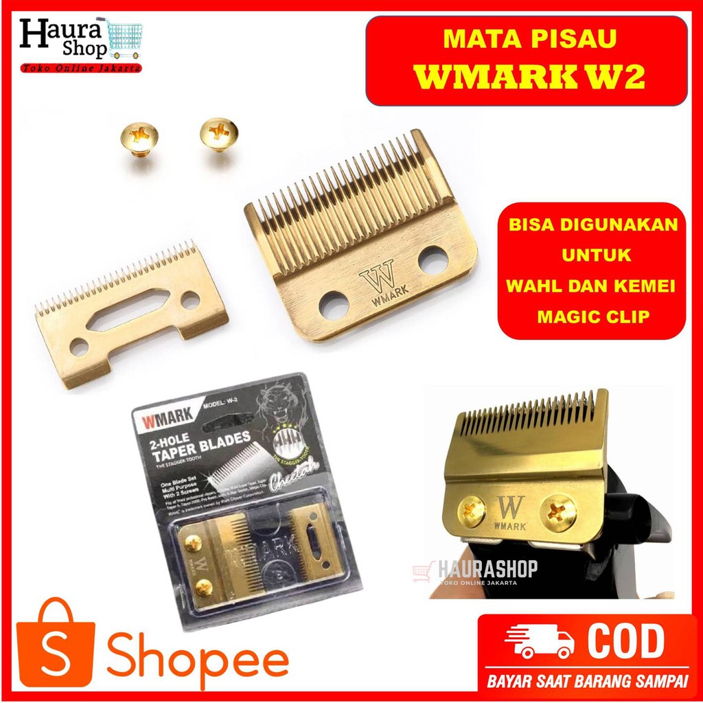 Mata Pisau Cukur Wahl Super Taper 2 Hole Magic Clip Clipper Blade Gold WMARK