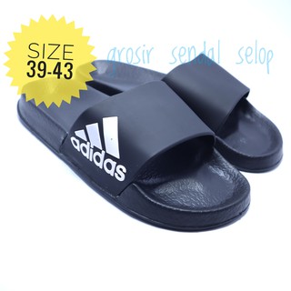  SANDAL  PRIA  WANITA ADIDAS  HITAM PUTIH SLIDE SELOP  FORMAL 