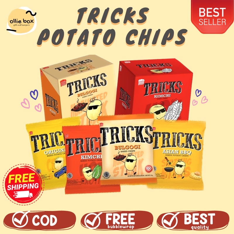 

Tricks Biskuit Kentang Potato Baked Chips - 1 Box (Netto 10pcs x 15gr) - SNACK CRIPS MAKANAN RINGAN KERING