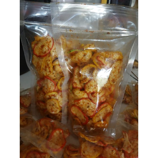 

krupuk seblak bantet pedas gurih mantap extra daun jeruk