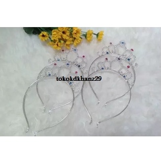 BANDO Mahkota FROZEN, Mahkota Ratu, Aksesoris Anak Bando Mahkota Crown Princess Frozen Silver