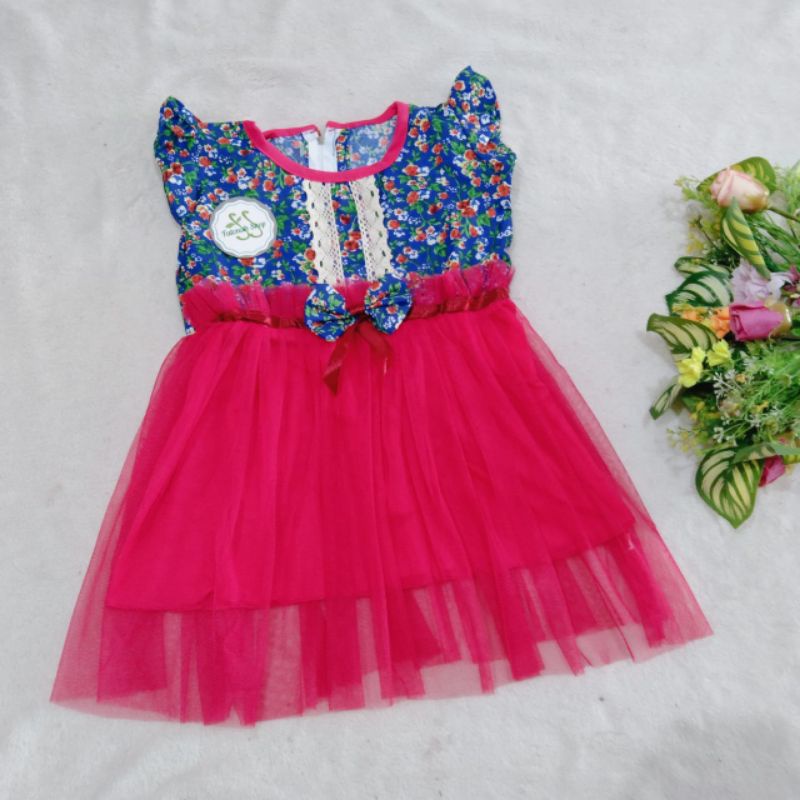 Dress Anak 1 2 Tahun cewek perempuan Dress Bunga Lili