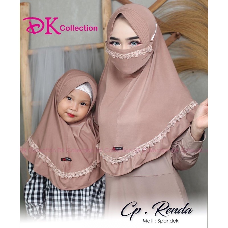 JILBAB COUPLE renda / SEPASANG IBU DAN ANAK FREE MASKER