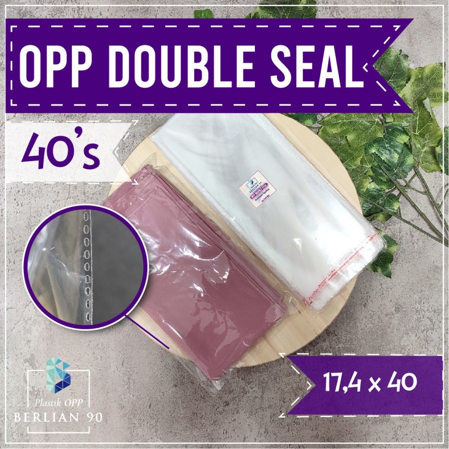 Plastik OPP Lem Double Seal Plastik Baju 17x40 40s Micron Plastik OPP Tebal