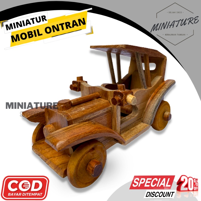 Miniatur Lokomotif Kereta Api Kuno Kayu Jati Pajangan Kamar Dekorasi Ruang Tamu Minimalis Hiasan Mej