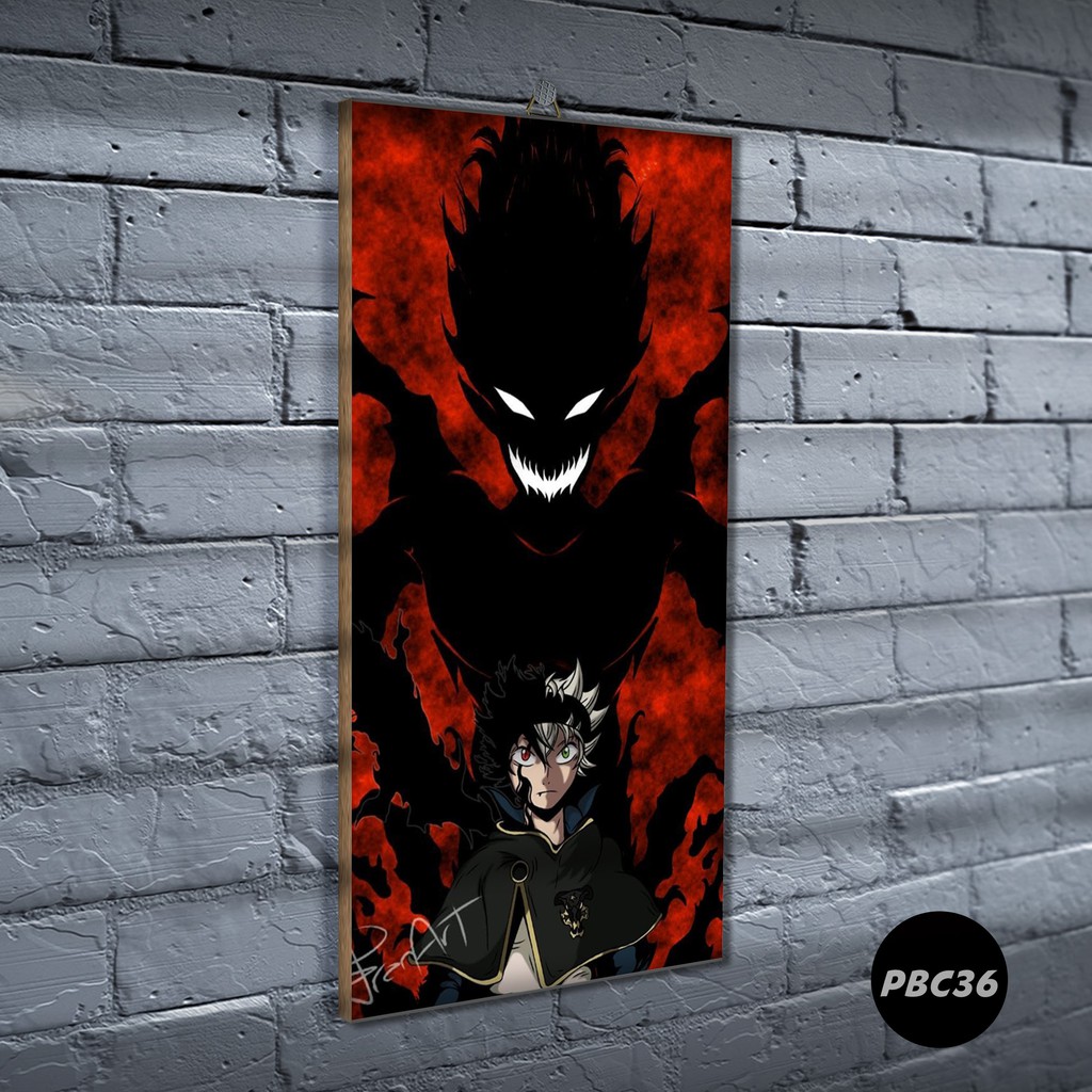 Poster Kayu Black clover /Dekorasi Kamar / Anime /Art / Poster Keren / Poster minimalis/ PBC-PBC36