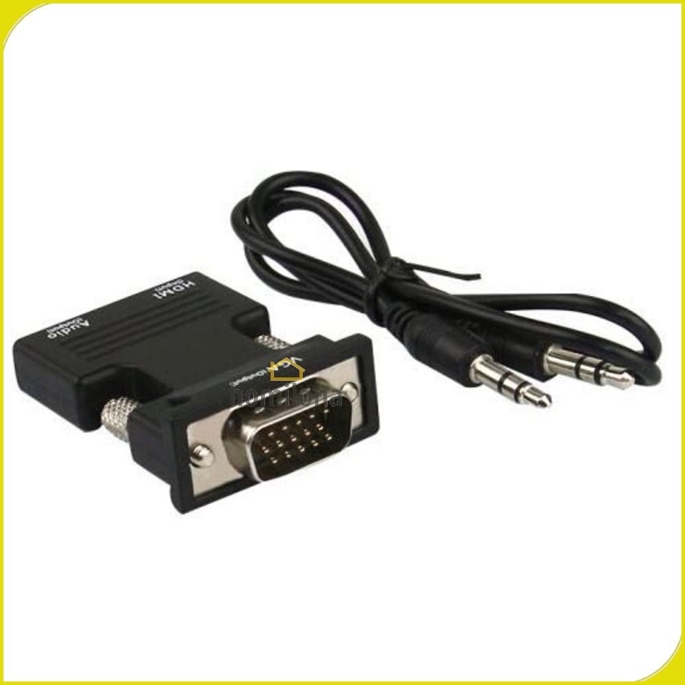 Adaptor Converter HDMI Female to VGA Male 1080P Audio Port - Rovtop HV100200 - Black