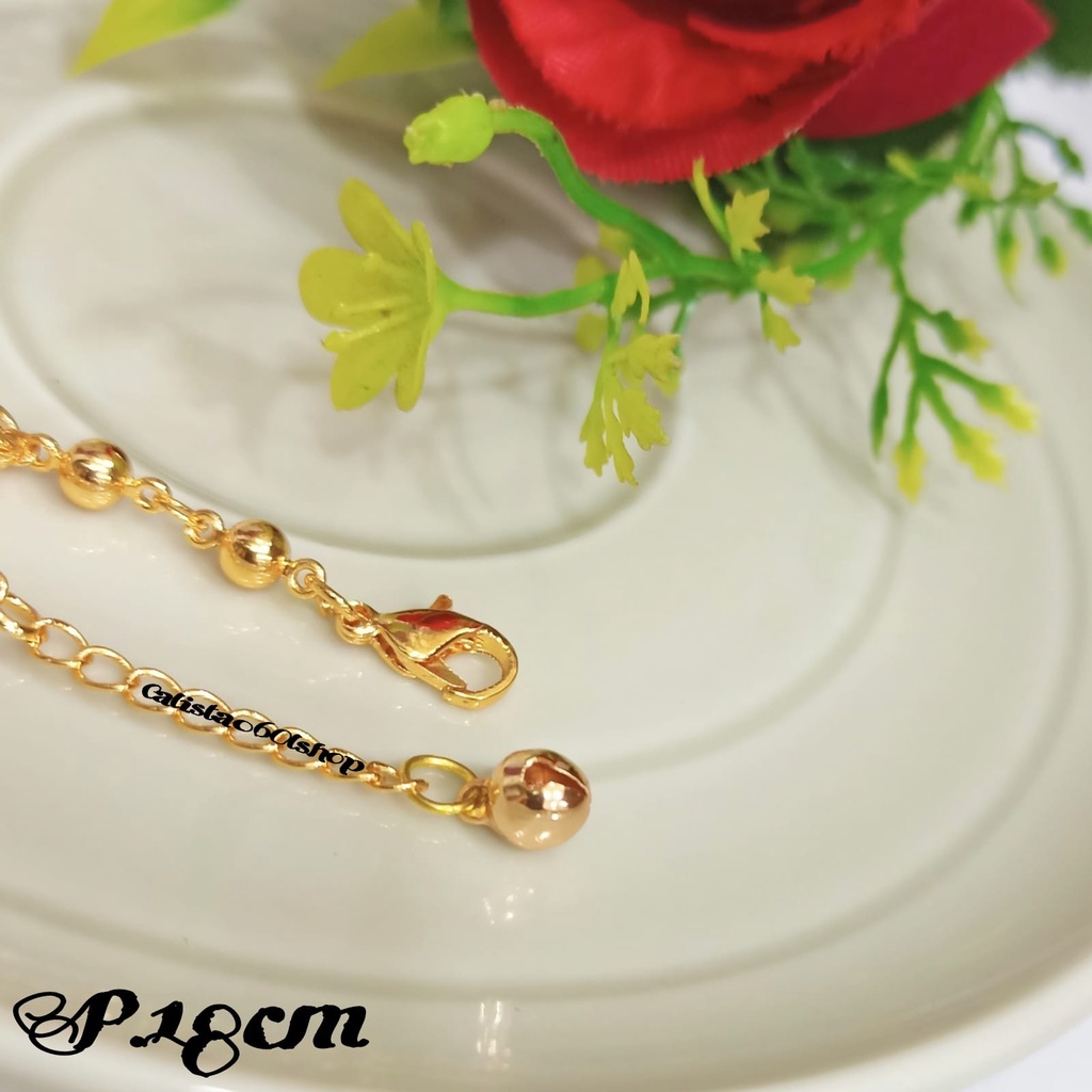 GELANG TERKINI JURAI SALIB PERMATA LAPIS EMAS KOREA ANTI KARAT