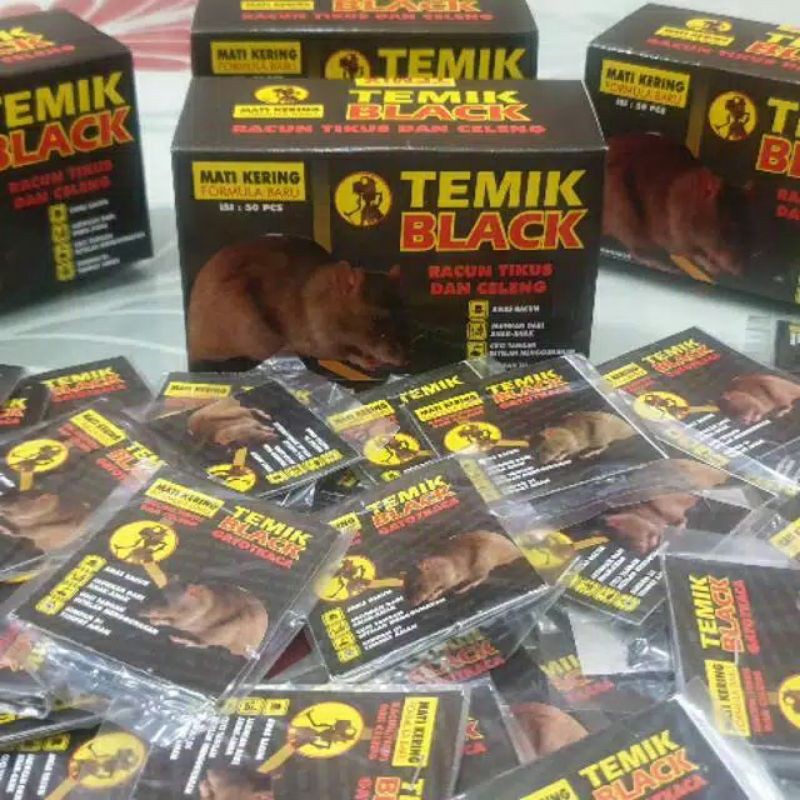 TEMIX BLACK Racun Tikus &amp; Babi Hutan Terbukti Ampuh (isi 50pcs)