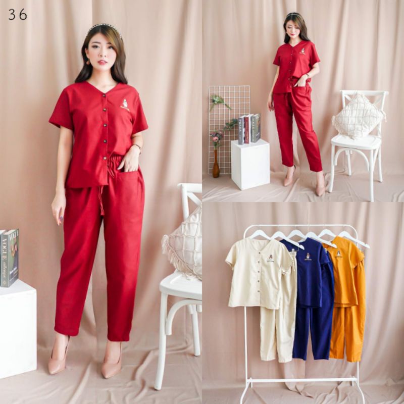 Setcel Cp Linen Katun rami Hush Puppies Golden bee