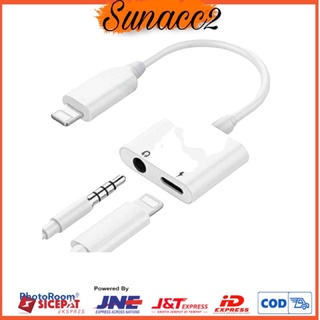 Splitter Handsfree Dual Ligthning 2in1 Converter Iphone 7 8 X XS Sambungan Audio jack + Charger