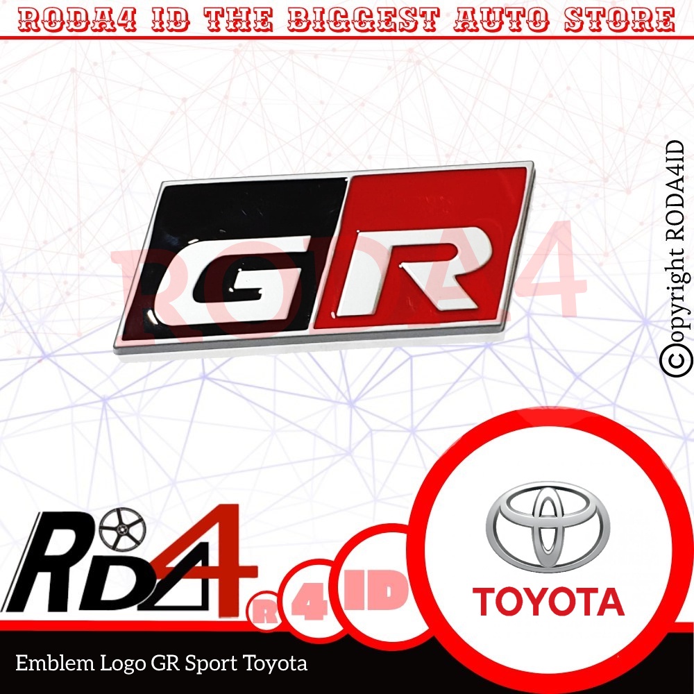 Emblem Logo GR Toyota GR Sport Merah Hitam