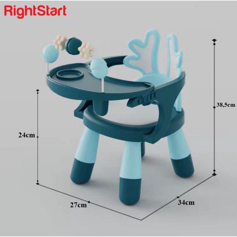 Kursi Makan Anak Bayi Baby Chair Right Start 2381 3 in 1 Deer Chair With Toys