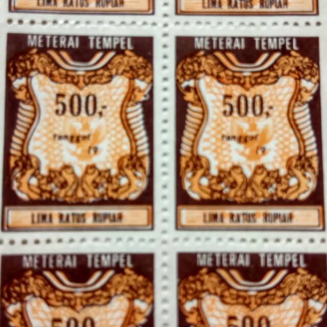 

MATERAI TEMPEL 500 TAHUN 1986 -1990