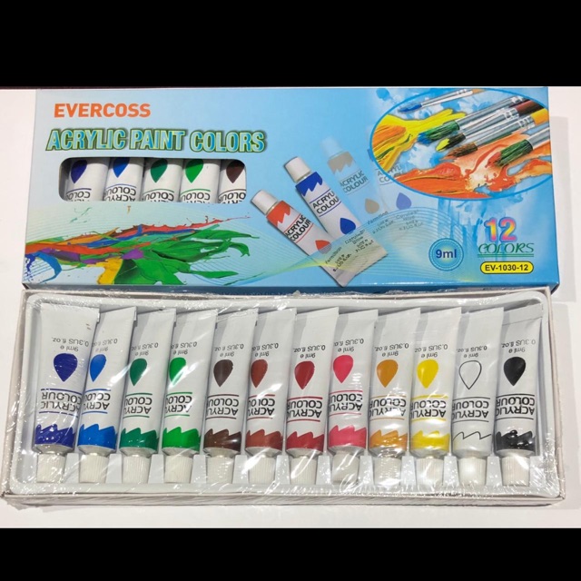 

Cat acrilic setara vtec merek evercross 9 ml 12 warna