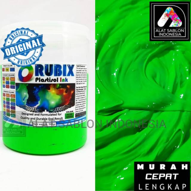 

TINTA SABLON PLASTISOL RUBIX HIJAU STABILO FLO GREEN 500GR