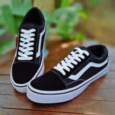 ( SIAP KIRIM ) SEPATU VANS OLDSKOOL PREMIUM SNEAKERS OLDSCHOOL PRIA WANITA  SEKOLAH BLACK &amp; WHITE