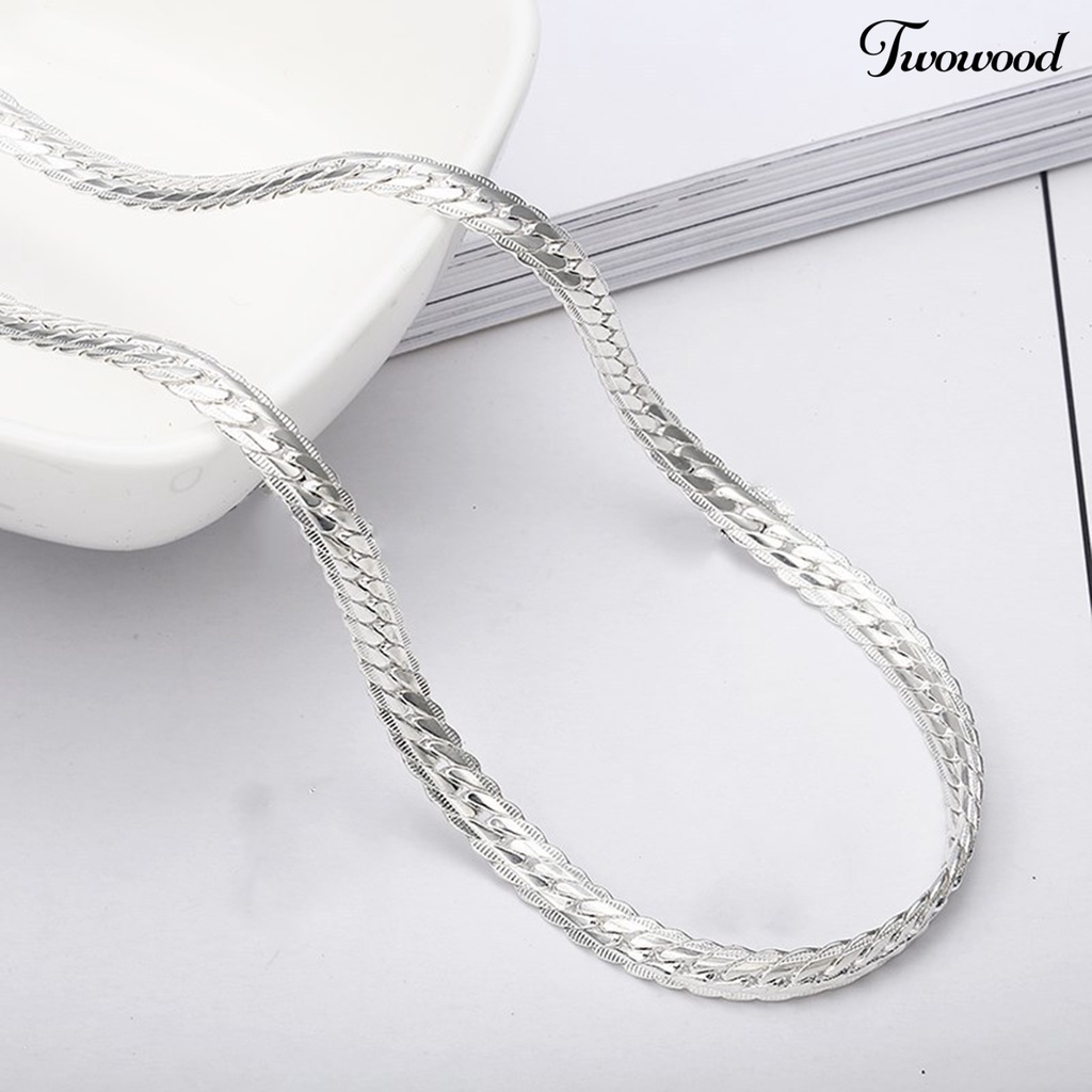 Kalung Rantai Model Twisted Ukuran 5mm 20 Inci Tahan Lama Untuk Pria