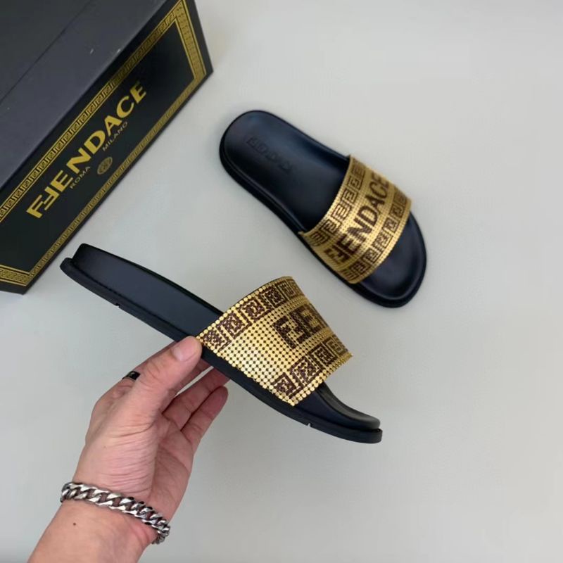 sandal pria Fendace sendal cowok selop slippers mirror terbaru P1SHOES