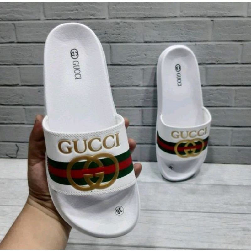 COD Sandal slop Gucci logo original sendal rumahan pria wanita free paper bag