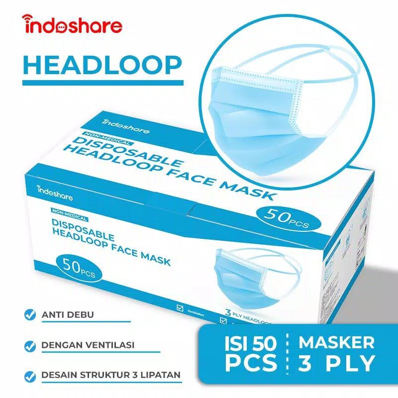 READY MASKER NON MEDIS DISPOSABLE / MASKER HIJAB HEADLOOP / MASKER SCUBA