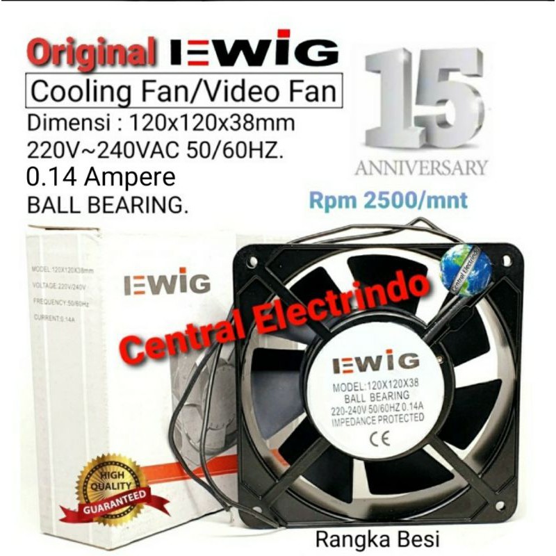 Cooling Fan Video Fan 120x120x38mm Ball Bearing EWIG.