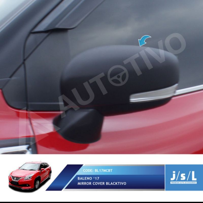 cover spion mobil Baleno Hatchback Hitam &amp; Chrome / mirror cover jsl