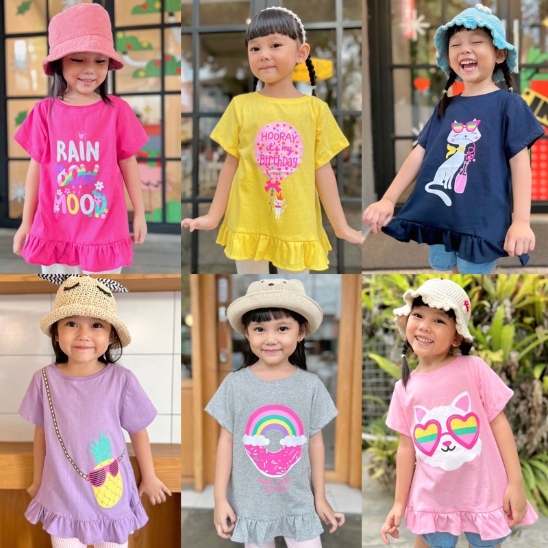 Atasan Tunik Anak Perempuan 1 - 5 Tahun Susan Smilee 2 Tahun 3 Tahun 4 Tahun Terbaru Bahan Kaos Catton