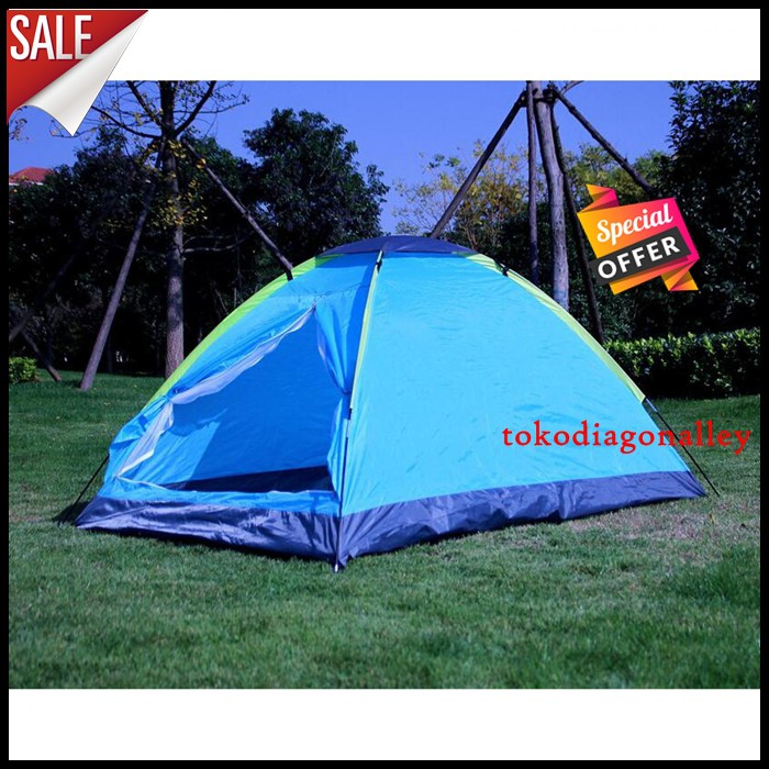 Tenda Camping Double Layer Murah Outdoor Biru