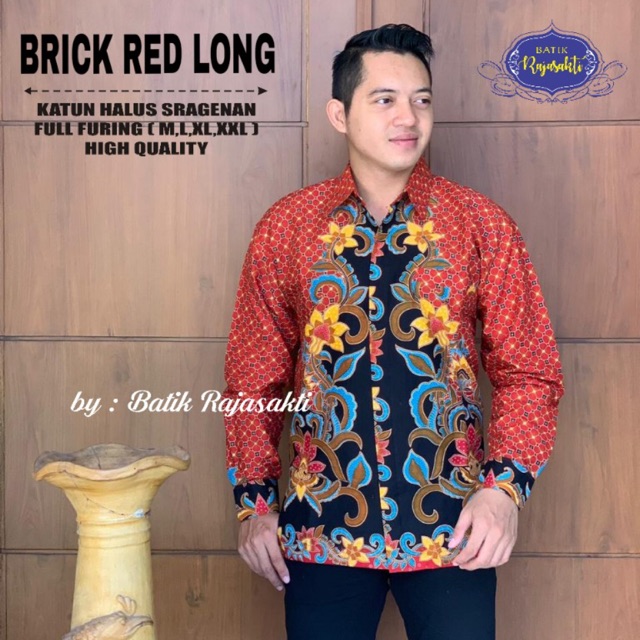 BRICK RED Panjang Full Furing Katun Cabut Halus Ori Solo