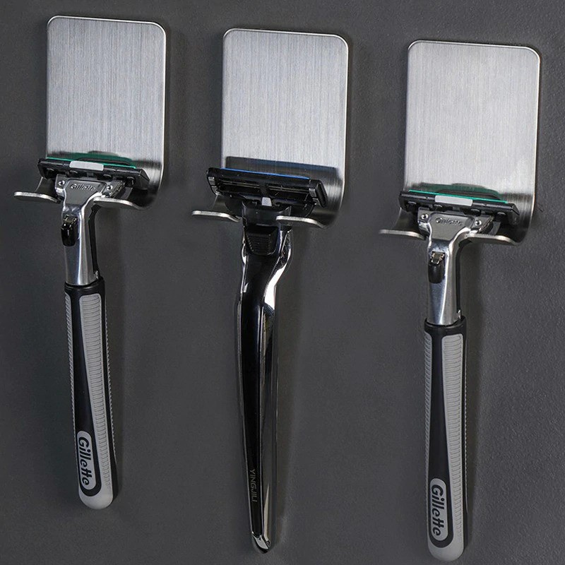 Gantungan Dinding Pisau Cukur Razor Shaving Hook Hanger Stainless - Silver