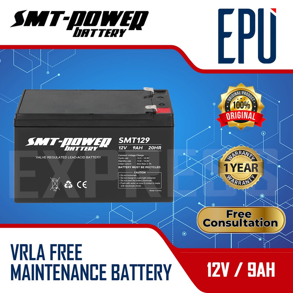 Aki UPS SMT 12v 9ah - Baterai UPS / Aki Kering VRLA / Battery UPS