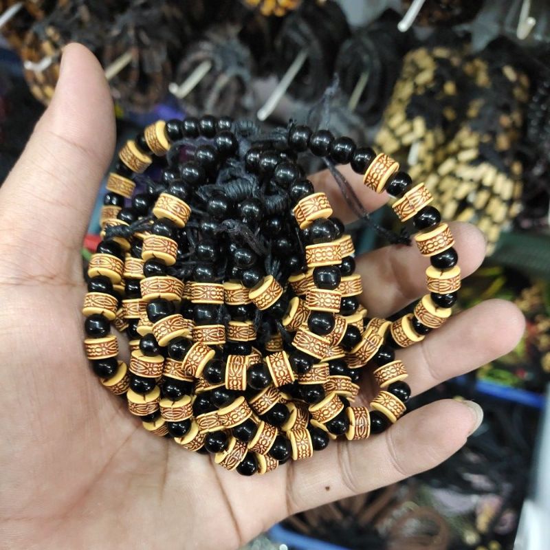 Gelang Tali kayu Kombinasi kerajinan tangan lusinan isi 12 pcs