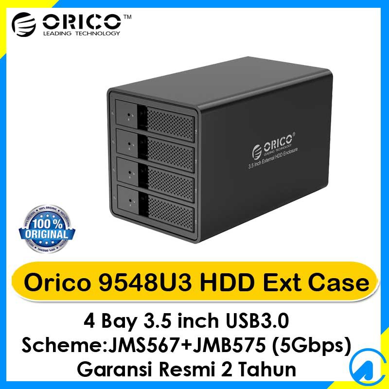 Orico 9548U3 4 Bay Slot USB3.0 3.5 Inch SATA with Super Speed HDD SSD External Case Enclosure