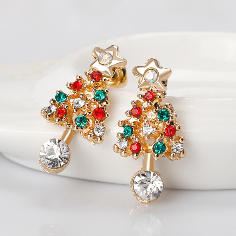 Zzz Stylish Earrings Stud Elemen Natal Perhiasan Decor Santa Claus Anting Posting