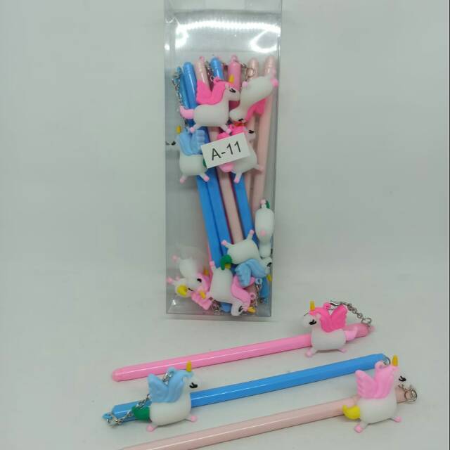 Pen gell rantai unicorn