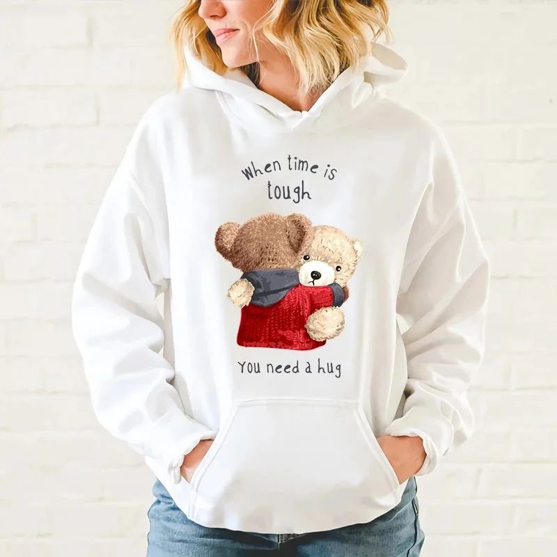 You Need A Hug Bear Hoodie Sweater Wanita Hoodie Wanita