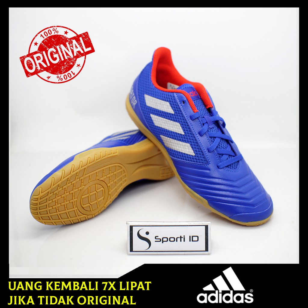 Sepatu Futsal Adidas Predator 19.4 Sala IN Bold Blue Silver BB9083 Original | Predator Sala 19.4 IN