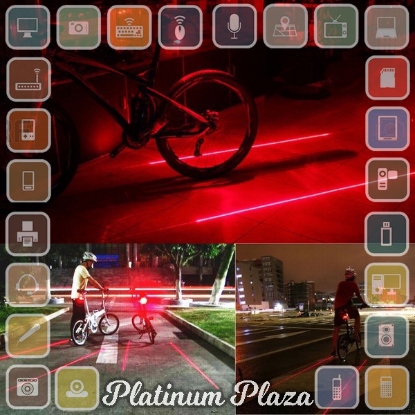 TaffLED Bicycle Laser Strobe Taillight 5 LED / Lampu LED Sepeda - SL-116 - Red`612W7T-