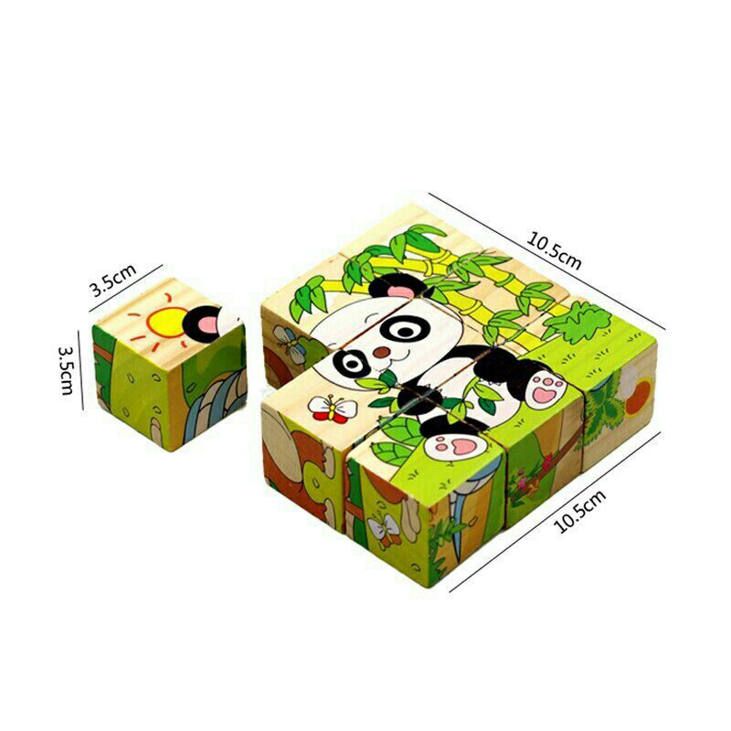 Puzzle Kubus 6in1 / Puzzle Balok 3D / Mainan Kayu Anak